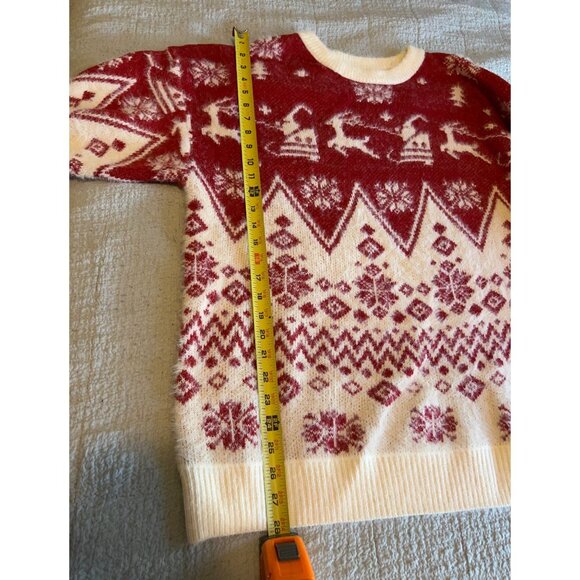 Haptics Women’s 3X PLUS SIZE Christmas Sweater Red White Reindeer Snowflake Fair - Picture 4 of 12